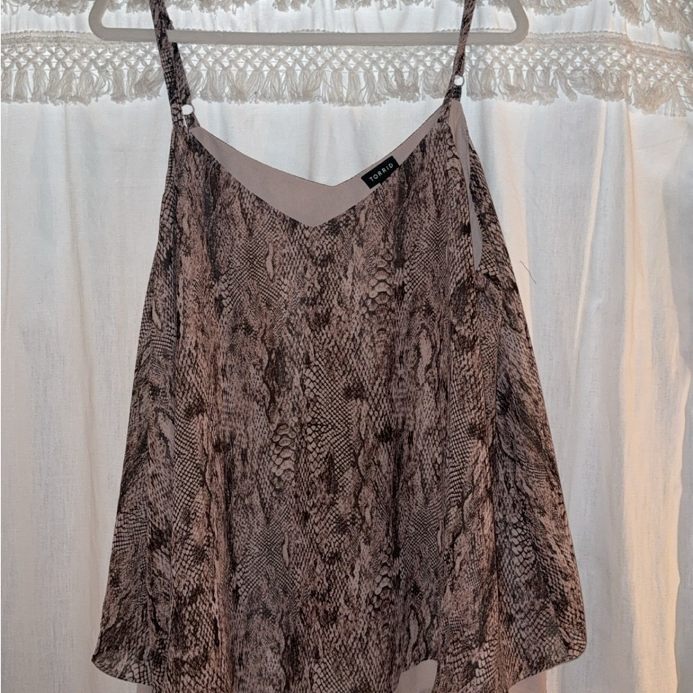 Torrid Beige and Brown Snake Print Top